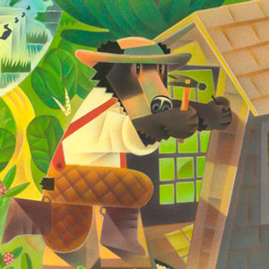 Henry builds his cabin